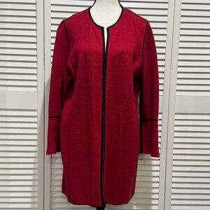 Chico’s Black & Red Reversible Open Cardigan Jacket – Size 3 XL